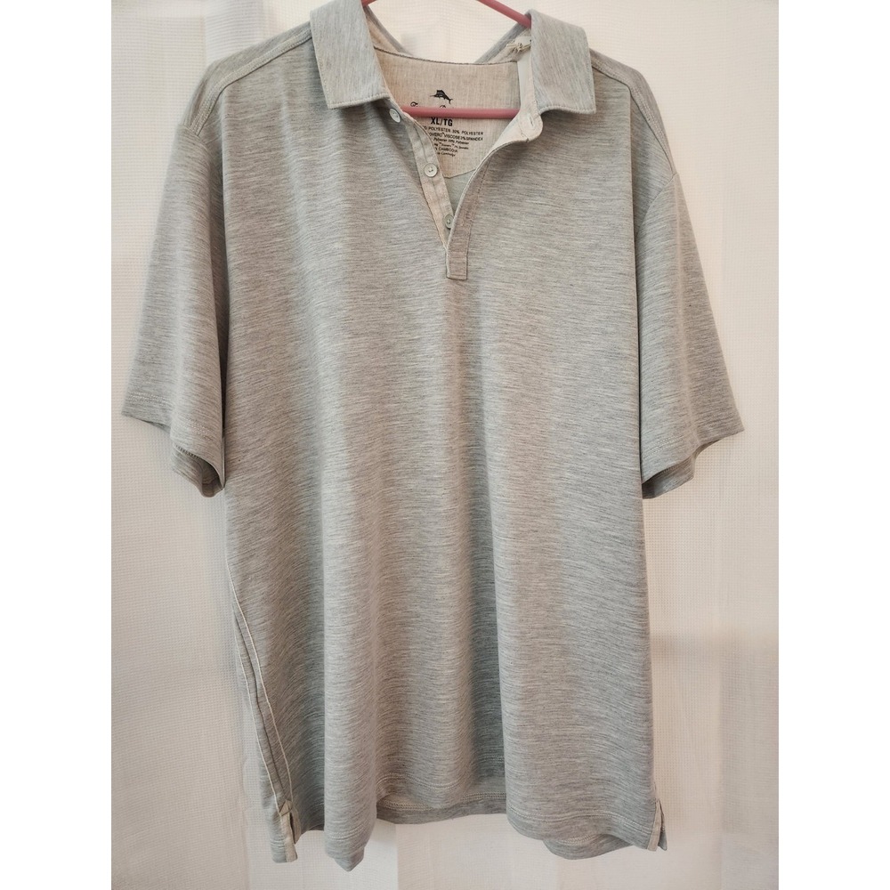 Tommy Bahama NWT Men Coasta Vera Short Sleeve Heathered Ash Gray Polo size‎ XL